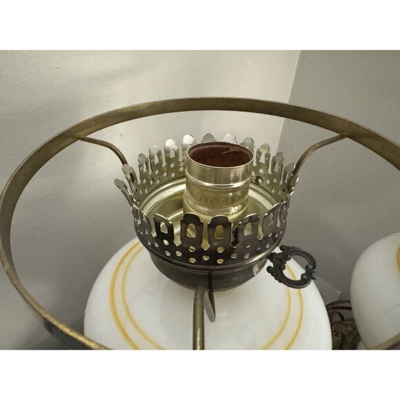 Pair- 60’s Vintage Gone With The Wind Glass Electric Hurricane Table Lamp Bases - Picture 8 of 8